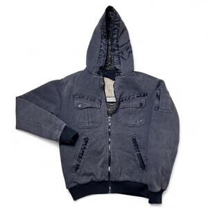 Fox Racing Y2k Vintage Faux Fur Lined Sasquatch Hoodie Cotton Jacket Medium